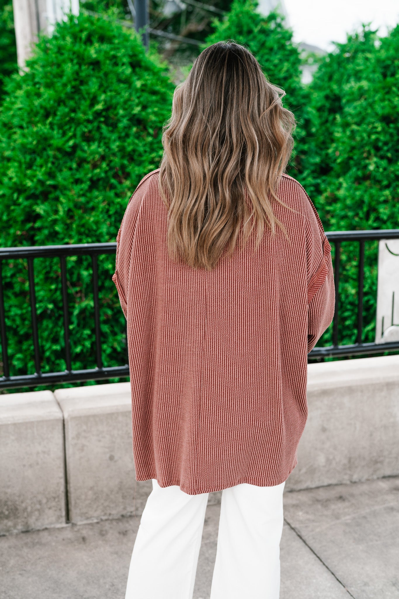 Forever Ideal Ribbed Top - Rust