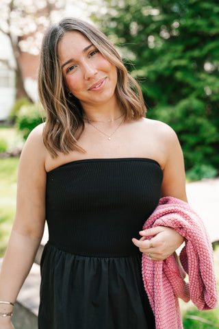 Moonlit Shore Strapless Midi Dress