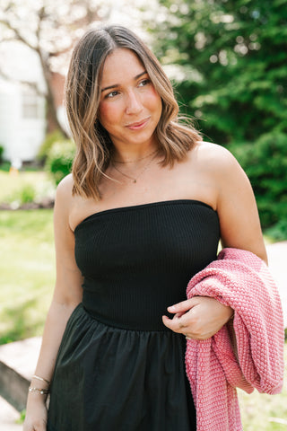 Moonlit Shore Strapless Midi Dress