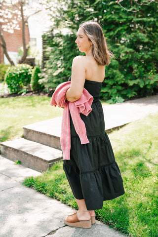 Moonlit Shore Strapless Midi Dress