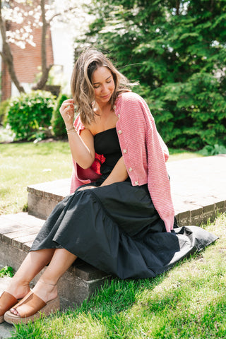 Moonlit Shore Strapless Midi Dress