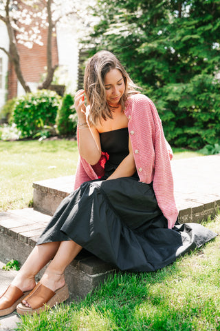Moonlit Shore Strapless Midi Dress