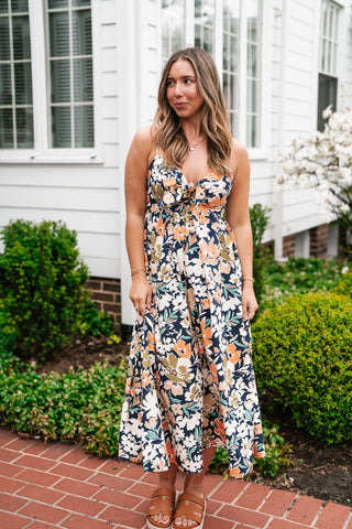 Siesta Sands Floral Tie Front Midi Dress