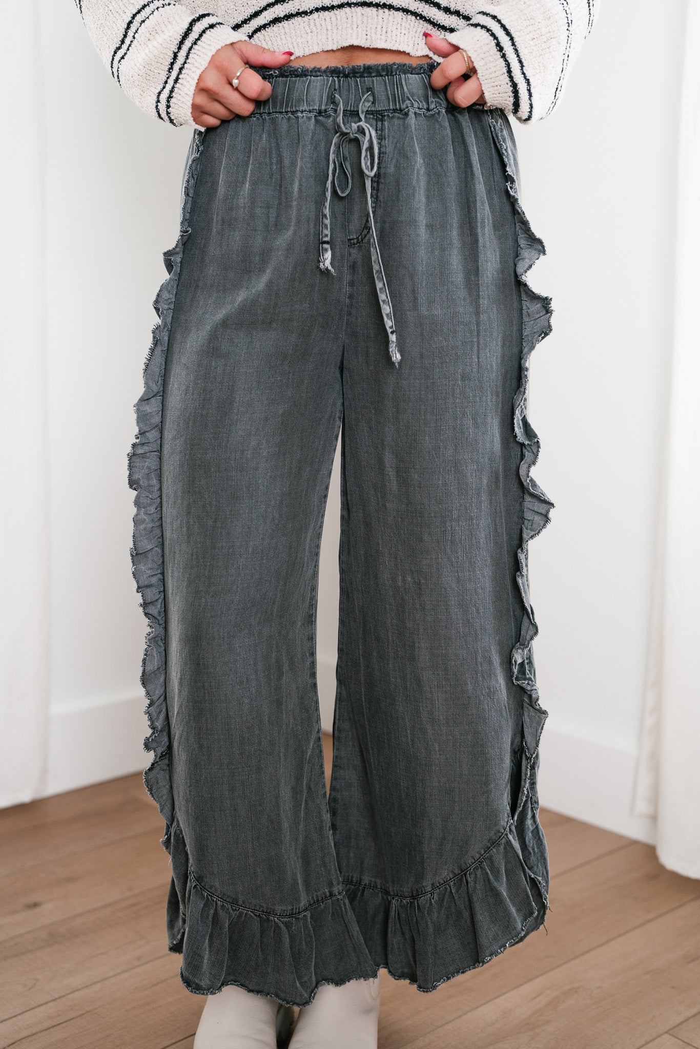 Ruffle Runway Wide-Leg Pant