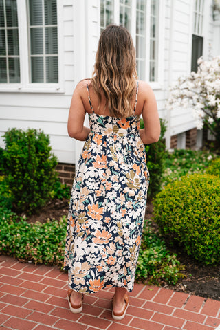 Siesta Sands Floral Tie Front Midi Dress