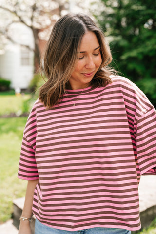 Early Start Striped Tee - Pink