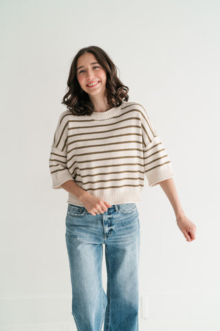 Graceful Lines Striped Knit Top