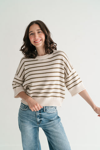 Graceful Lines Striped Knit Top