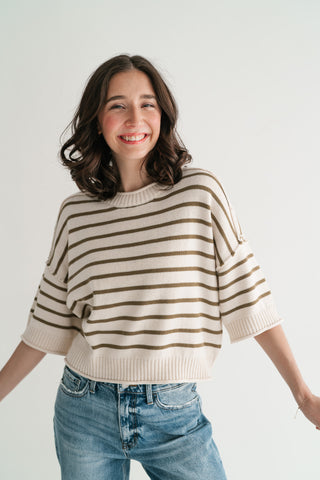 Graceful Lines Striped Knit Top