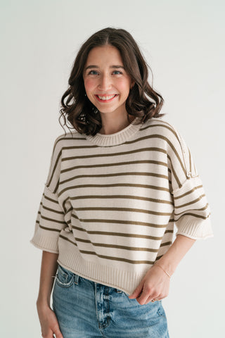 Graceful Lines Striped Knit Top