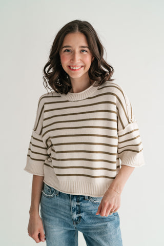 Graceful Lines Striped Knit Top