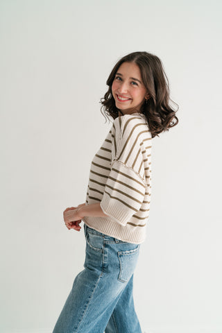 Graceful Lines Striped Knit Top