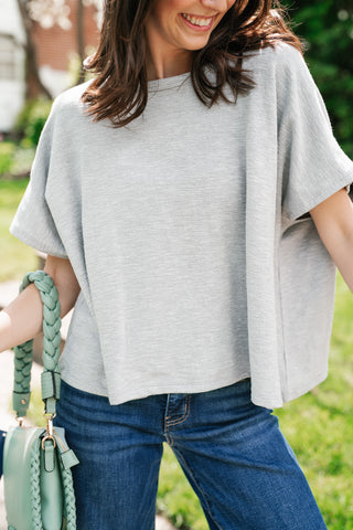 Pure Ease Relaxed Top - Heather Grey