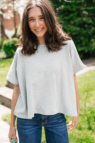 Pure Ease Relaxed Top - Heather Grey