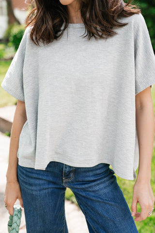 Pure Ease Relaxed Top - Heather Grey
