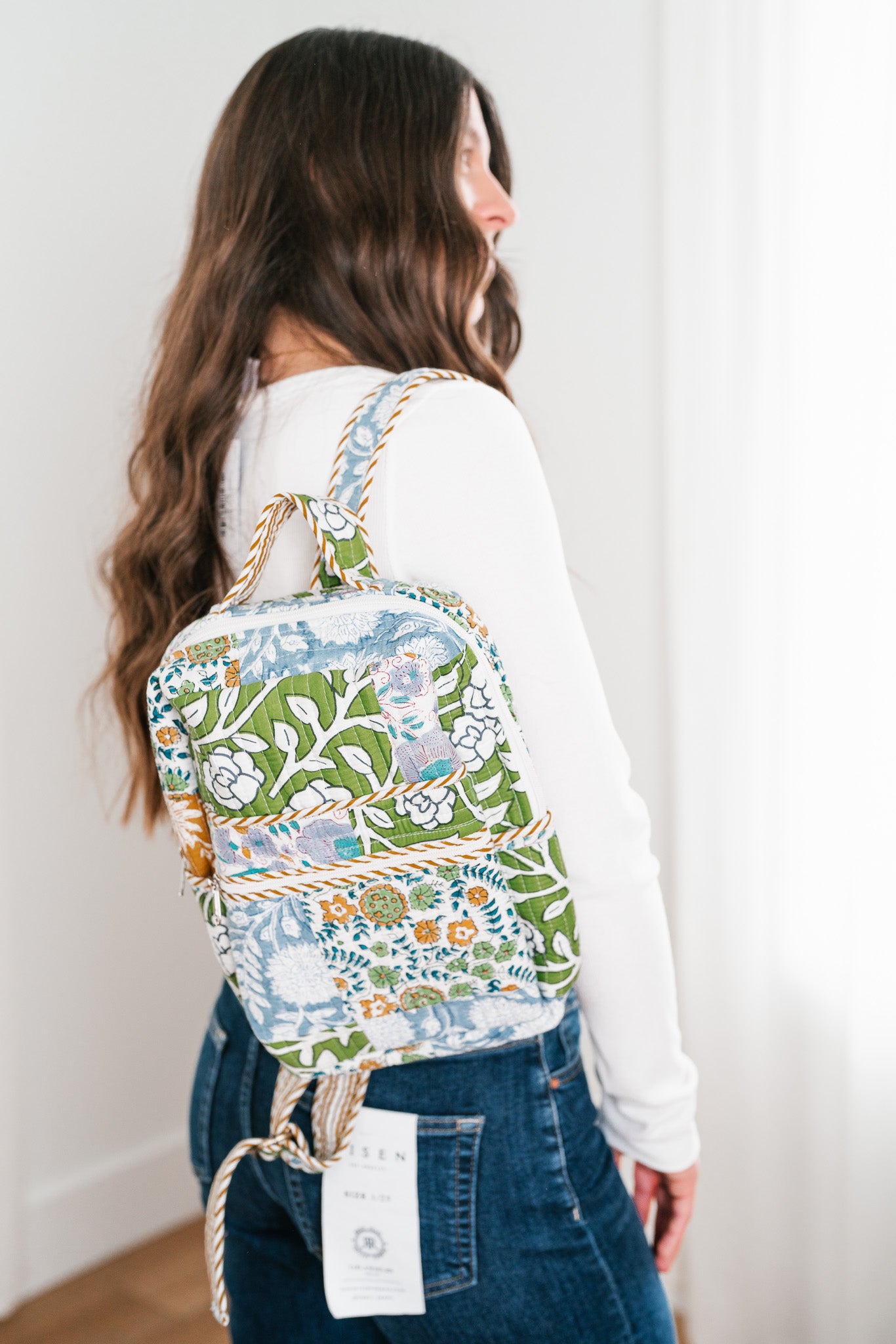 Kylee Patchwork Mini Book Bag - Blue