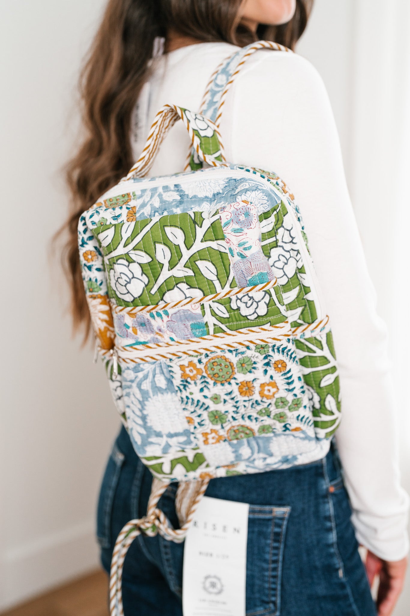 Kylee Patchwork Mini Book Bag - Blue