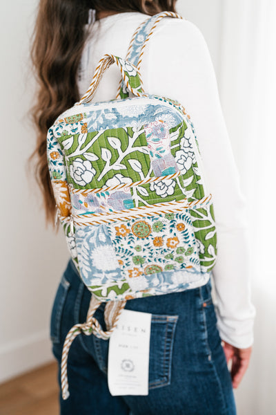 Kylee Patchwork Mini Book Bag - Blue