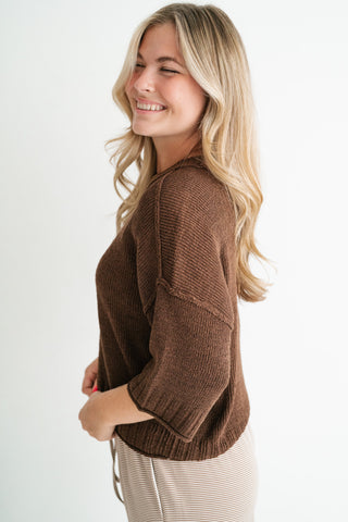 Stone Harbor Knit Sweater - Brown