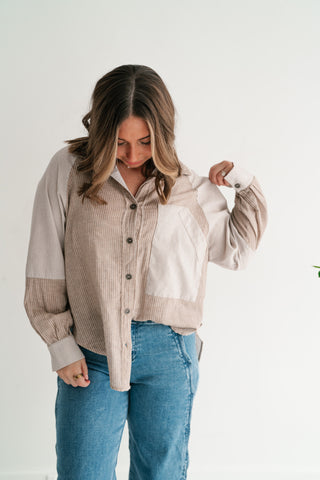 Spring Breeze Stripe Button Up Top