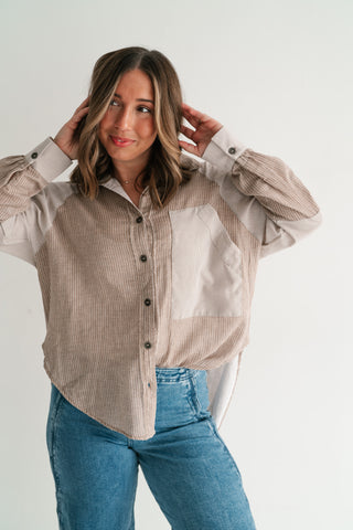 Spring Breeze Stripe Button Up Top