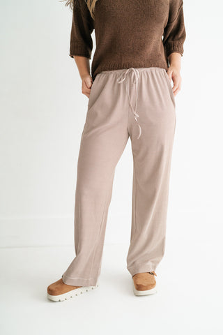 Quinn Pinstriped Pants - Mocha