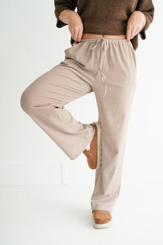 Quinn Pinstriped Pants - Mocha