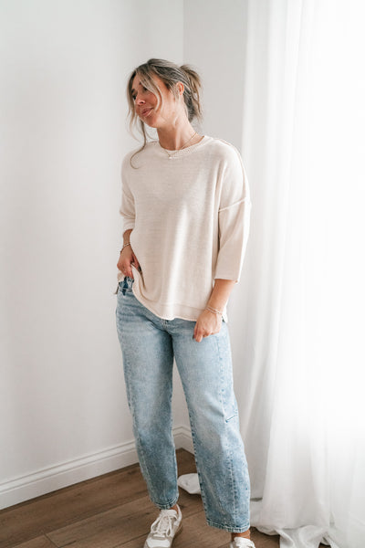 Evening Stroll Sweater Top - Cream