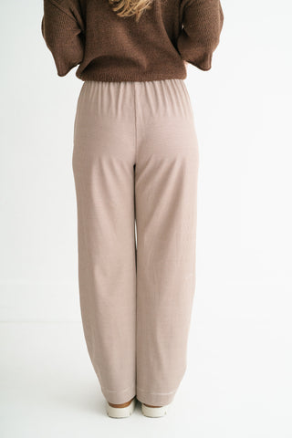 Quinn Pinstriped Pants - Mocha