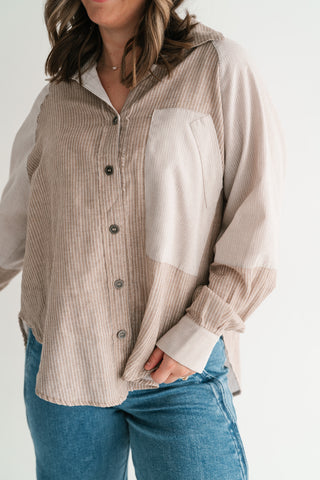 Spring Breeze Stripe Button Up Top