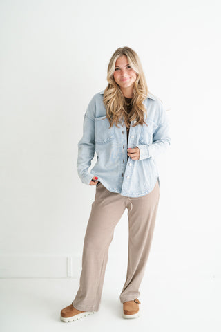Everyday Adventure Light Wash Denim Shacket
