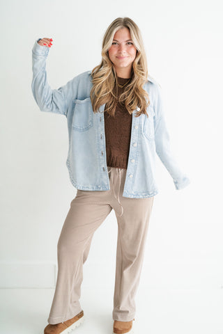 Everyday Adventure Light Wash Denim Shacket