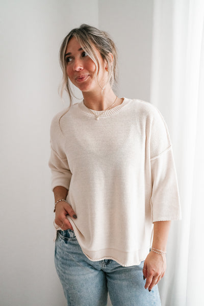 Evening Stroll Sweater Top - Cream