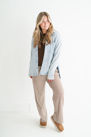 Everyday Adventure Light Wash Denim Shacket