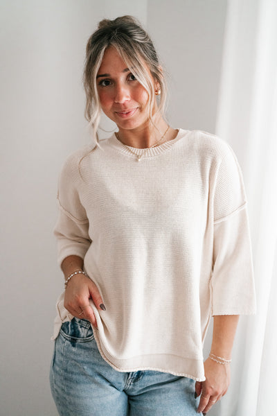 Evening Stroll Sweater Top - Cream