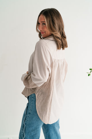 Spring Breeze Stripe Button Up Top