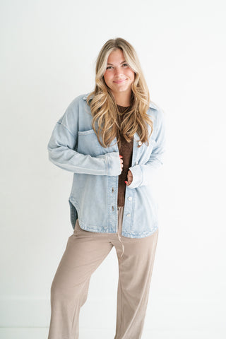 Everyday Adventure Light Wash Denim Shacket