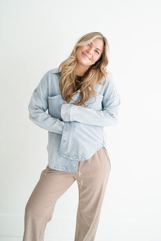 Everyday Adventure Light Wash Denim Shacket