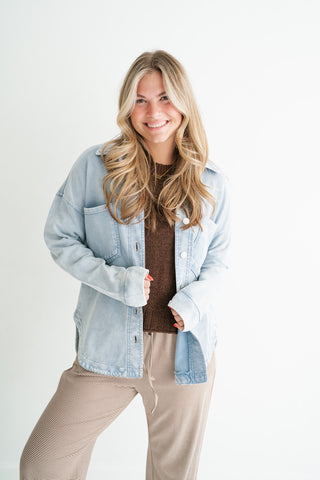 Everyday Adventure Light Wash Denim Shacket
