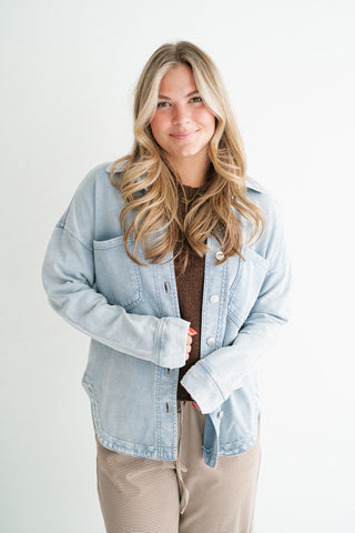Everyday Adventure Light Wash Denim Shacket