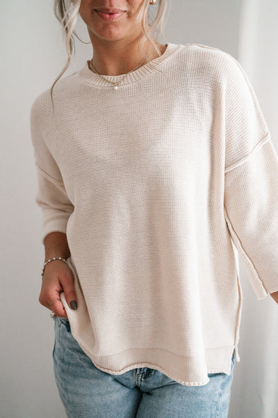 Evening Stroll Sweater Top - Cream