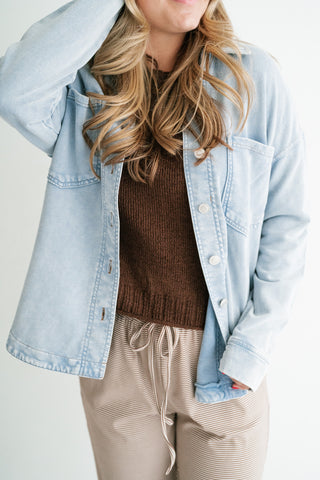 Everyday Adventure Light Wash Denim Shacket