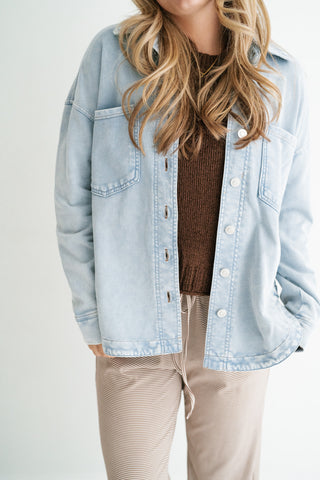 Everyday Adventure Light Wash Denim Shacket