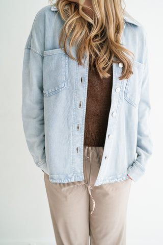 Everyday Adventure Light Wash Denim Shacket