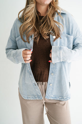 Everyday Adventure Light Wash Denim Shacket