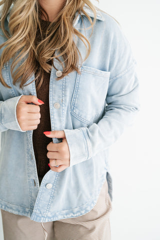 Everyday Adventure Light Wash Denim Shacket