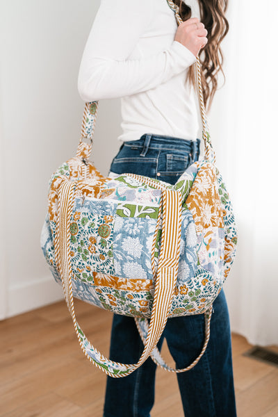 Coastline Patchwork Duffle Bag - Blue