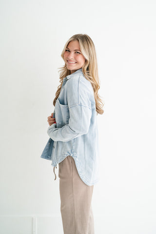 Everyday Adventure Light Wash Denim Shacket