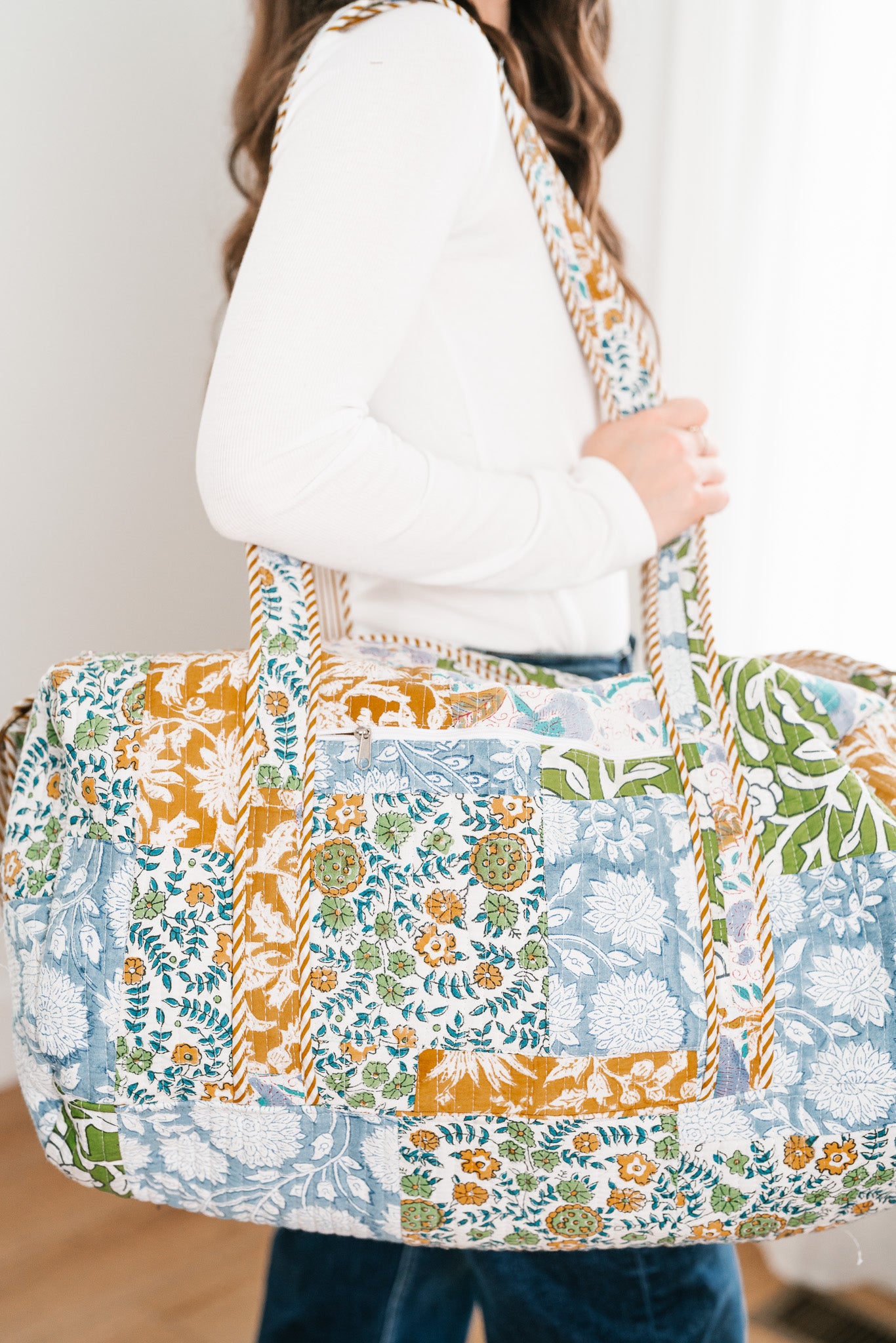 Coastline Patchwork Duffle Bag - Blue