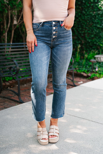 Risen Ann High Rise Crop Straight Jeans